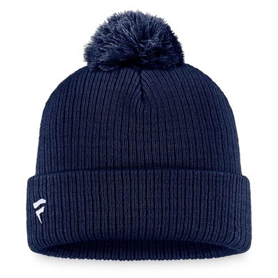 Shop Fanatics Branded Navy Columbus Blue Jackets Core Primary Logo Cuffed Knit Hat With Pom