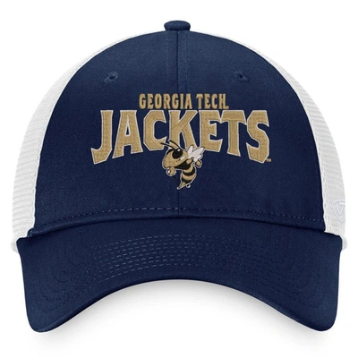 Shop Top Of The World Navy/white Georgia Tech Yellow Jackets Breakout Trucker Snapback Hat