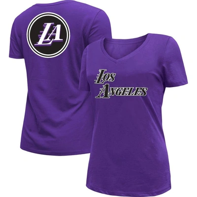 Shop New Era Purple Los Angeles Lakers 2022/23 City Edition V-neck T-shirt