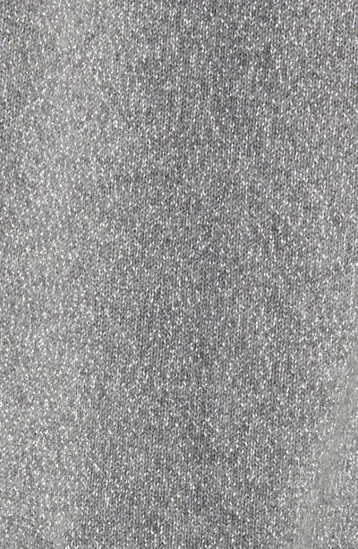 Shop Anne Klein Malibu Metallic Open Front Cardigan In Medium Heather Grey