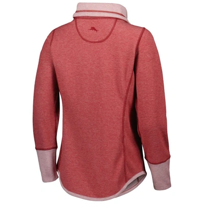Shop Tommy Bahama Heathered Red Tampa Bay Buccaneers Sport Sun Fade Full-zip Sweatshirt In Heather Red