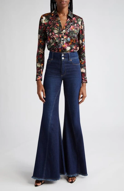 Shop Alice And Olivia High Waist Ruffle Flare Leg Jeans In Dream On