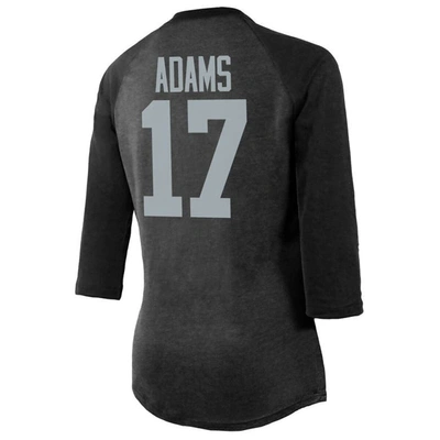 Majestic Threads Davante Adams Black Las Vegas Raiders Player Name & Number Tri-blend 3/4-sleeve Fit In Black