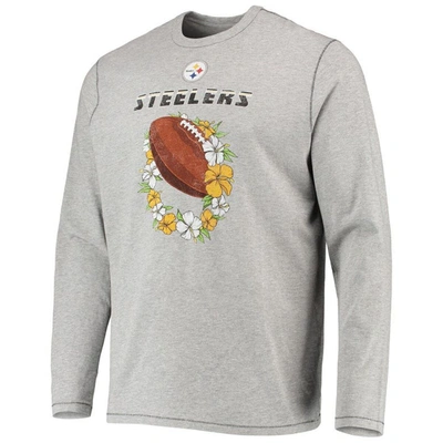 Shop Tommy Bahama Heathered Gray Pittsburgh Steelers Sport Lei Pass Long Sleeve T-shirt In Heather Gray
