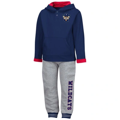 Shop Colosseum Toddler  Navy/heathered Gray Arizona Wildcats Poppies Pullover Hoodie And Sweatpants Set