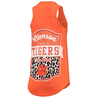 Shop Pressbox Orange Clemson Tigers Sanders Animal Print Tank Top