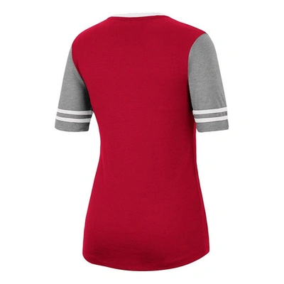 Shop Colosseum Crimson/heathered Gray Alabama Crimson Tide There You Are V-neck T-shirt