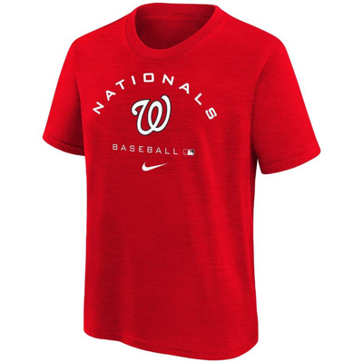 Shop Nike Youth  Red Washington Nationals Authentic Collection Early Work Tri-blend Performance T-shirt