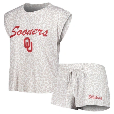 Shop Concepts Sport Cream Oklahoma Sooners Montana T-shirt & Shorts Sleep Set