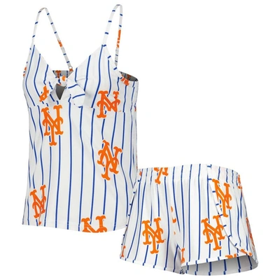 Concepts Sport White New York Mets Reel Allover Print Tank Top & Shorts Sleep Set In White