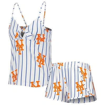 Concepts Sport White New York Mets Reel Allover Print Tank Top & Shorts Sleep Set In White