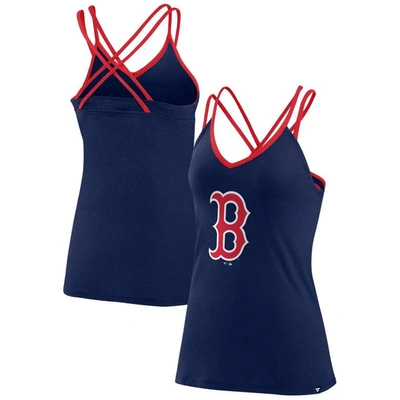Shop Fanatics Branded Navy Boston Red Sox Barrel It Up Cross Back V-neck Tank Top