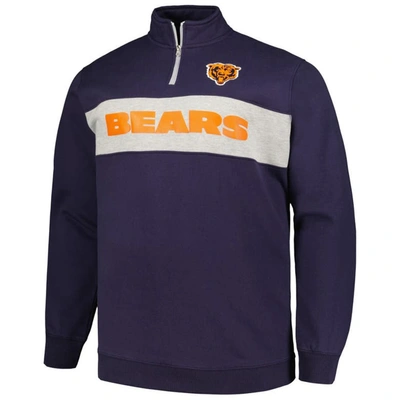 Shop Profile Navy Chicago Bears Big & Tall Fleece Quarter-zip Jacket