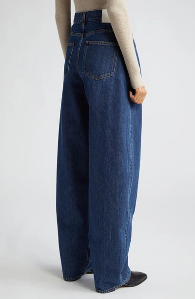 Loulou Studio Samur High Waist Tapered Leg Jeans In Washed Blue
