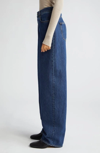 Loulou Studio Samur High Waist Tapered Leg Jeans In Washed Blue