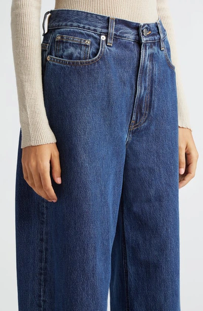 Loulou Studio Samur High Waist Tapered Leg Jeans In Washed Blue