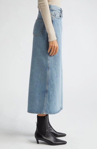 Shop Loulou Studio Rona Denim Maxi Skirt In Washed Light Blue
