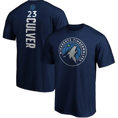 Shop Fanatics Branded Jarrett Culver Navy Minnesota Timberwolves Playmaker Name & Number Logo T-shirt