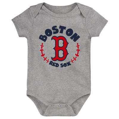 Shop Outerstuff Infant Red/white/heather Gray Boston Red Sox Biggest Little Fan 3-pack Bodysuit Set