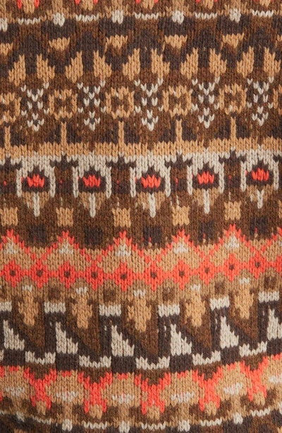 Shop Closed Fair Isle Button Front Wool Sweater Vest In Ember Red