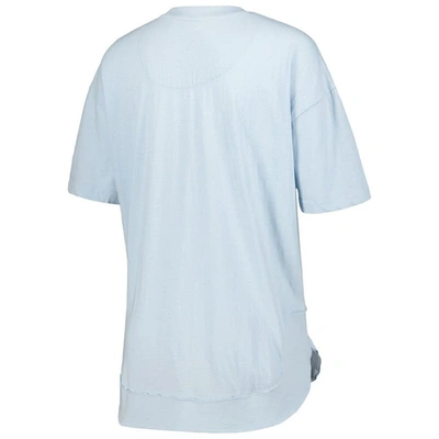 Shop Pressbox Carolina Blue North Carolina Tar Heels Vintage Wash Poncho Captain T-shirt In Light Blue