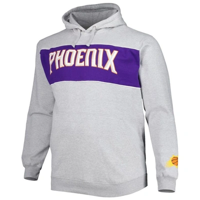 Fanatics Branded Heather Gray Phoenix Suns Big & Tall Wordmark Pullover Hoodie In Heather Gray