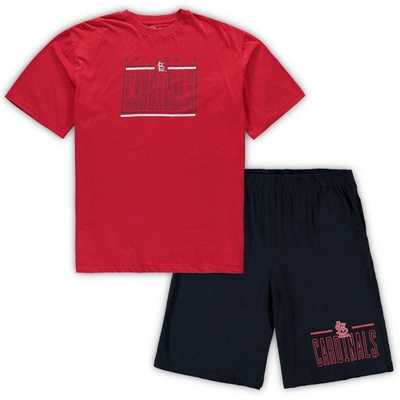 Shop Concepts Sport Red/navy St. Louis Cardinals Big & Tall T-shirt & Shorts Sleep Set