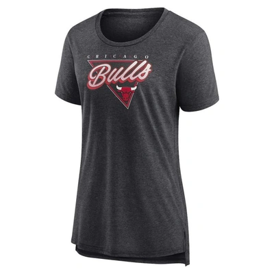 Shop Fanatics Branded Heathered Charcoal Chicago Bulls True Classics Tri-blend T-shirt In Heather Charcoal