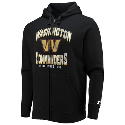 Shop Starter Black Washington Commanders Post-season Full-zip Hoodie