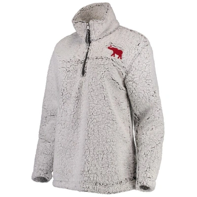 Shop Boxercraft Gray Alabama Crimson Tide Sherpa Super-soft Quarter-zip Pullover Jacket