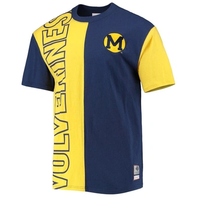 Shop Mitchell & Ness Navy/maize Michigan Wolverines Play By Play 2.0 T-shirt