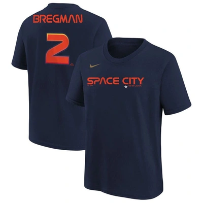 Shop Nike Youth  Alex Bregman Navy Houston Astros City Connect Name & Number T-shirt