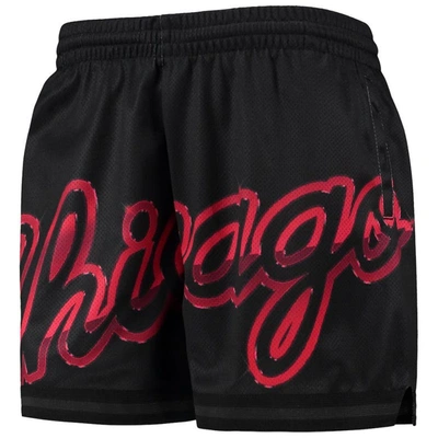Shop Mitchell & Ness Black Chicago Bulls Big Face 4.0 Mesh Shorts