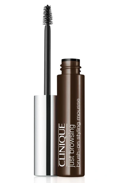 Shop Clinique Just Browsing Brush-on Tinted Brow Styling Mousse In Black/ Brown