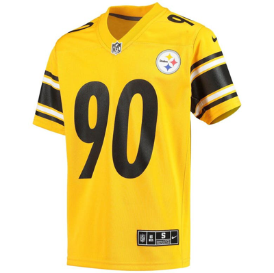 Shop Nike Youth  T.j. Watt Gold Pittsburgh Steelers Inverted Team Game Jersey