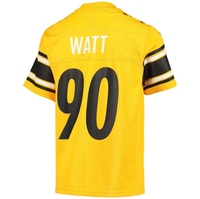 Shop Nike Youth  T.j. Watt Gold Pittsburgh Steelers Inverted Team Game Jersey