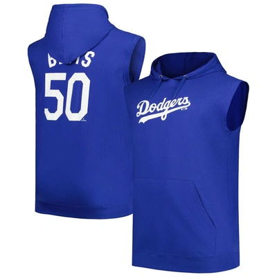 Shop Fanatics Branded Mookie Betts Royal Los Angeles Dodgers Name & Number Muscle Tank Hoodie