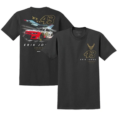 Shop Legacy Motor Club Team Collection Black Erik Jones 2023 #43 Air Force Jet T-shirt