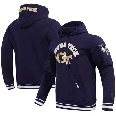 Shop Pro Standard Navy Georgia Tech Yellow Jackets Classic Stacked Logo Pullover Hoodie