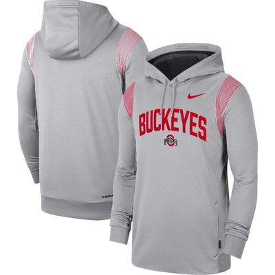 Shop Nike Gray Ohio State Buckeyes 2022 Game Day Sideline Performance Pullover Hoodie