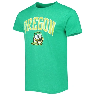 Shop League Collegiate Wear Heather Kelly Green Oregon Ducks 1965 Arch Victory Falls Tri-blend T-shirt