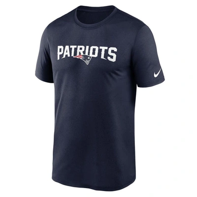Shop Nike Navy New England Patriots Legend Wordmark Performance T-shirt