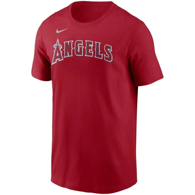 Shop Nike Red Los Angeles Angels Team Wordmark T-shirt