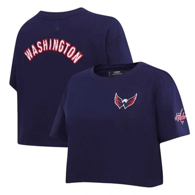 Shop Pro Standard Navy Washington Capitals Classic Boxy Cropped T-shirt