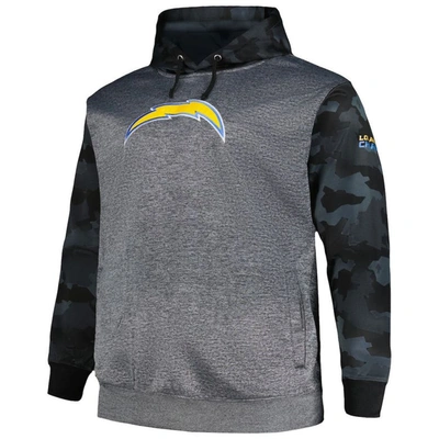 Shop Fanatics Branded Heather Charcoal Los Angeles Chargers Big & Tall Camo Pullover Hoodie