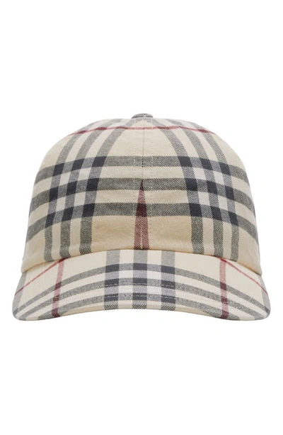 Burberry Ekd Check Baseball Cap In Stone