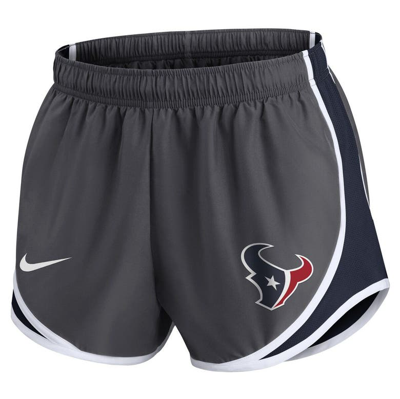 Shop Nike Charcoal Houston Texans Logo Performance Tempo Shorts