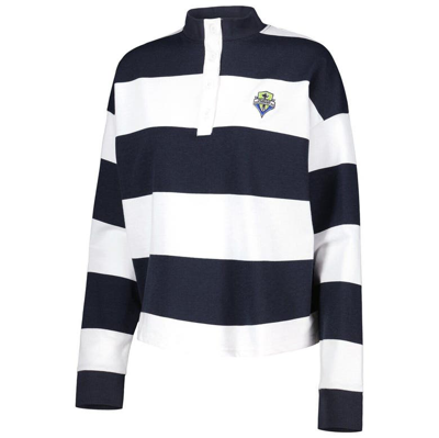 Shop Antigua White Seattle Sounders Fc Radical Rugby Stripe Long Sleeve T-shirt