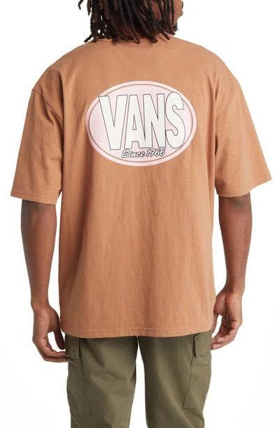 Shop Vans Slub Cotton Graphic T-shirt In Tobacco