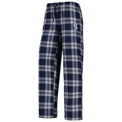Shop Concepts Sport Deep Sea Blue/gray Seattle Kraken Badge T-shirt & Pants Sleep Set In Navy